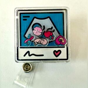 New Baby ultrasound shaker badge reel Retractable Clips ID Card Holder